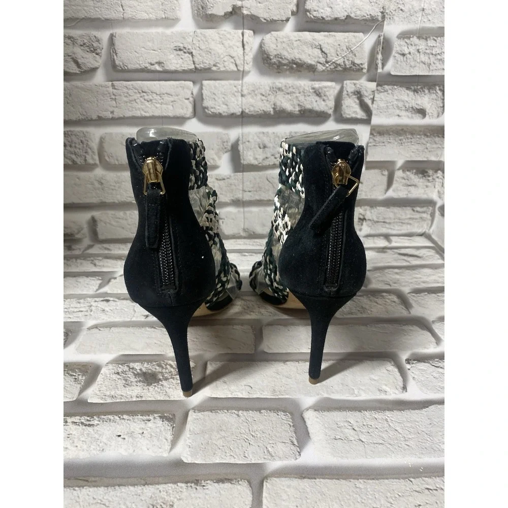 SANDRO Agate Suede Heeled Sandals In Vert Women's Size‎ 8